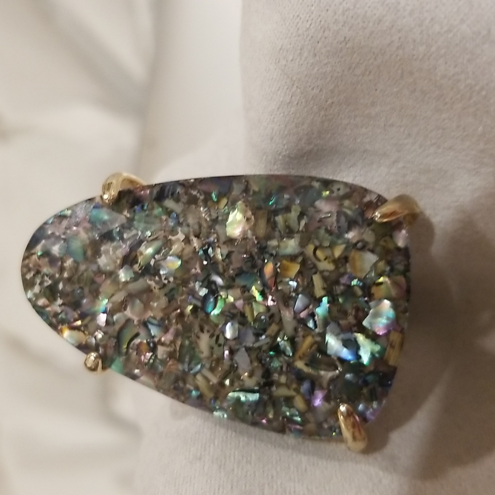 Custom Kendra Scott Tela Ring with Limited Edition Crushed Purple Abalone Stone